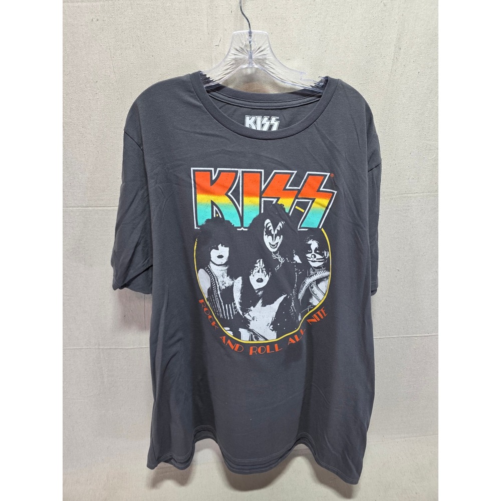 KISS Rock and Roll All Nite Graphic T-Shirt Charcoal Gray 3XL Mad Engine 2022